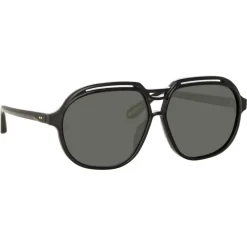 Linda Farrow Sunglasses-- Raphael Aviator Sunglasses in Black - LFL1294C1SUN - Eyewear - Avvenice