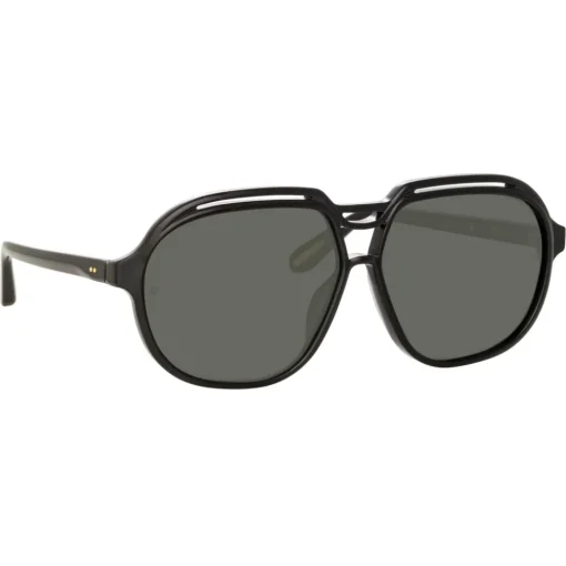 Linda Farrow Sunglasses-- Raphael Aviator Sunglasses in Black - LFL1294C1SUN - Eyewear - Avvenice