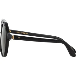 Linda Farrow Sunglasses-- Raphael Aviator Sunglasses in Black - LFL1294C1SUN - Eyewear - Avvenice