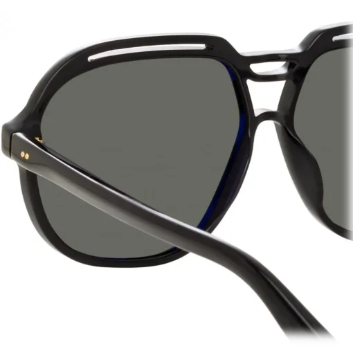 Linda Farrow Sunglasses-- Raphael Aviator Sunglasses in Black - LFL1294C1SUN - Eyewear - Avvenice
