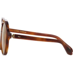 Linda Farrow Sunglasses-- Raphael Aviator Sunglasses in Horn - LFL1294C3SUN - Eyewear - Avvenice