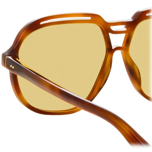 Linda Farrow Sunglasses-- Raphael Aviator Sunglasses in Horn - LFL1294C3SUN - Eyewear - Avvenice