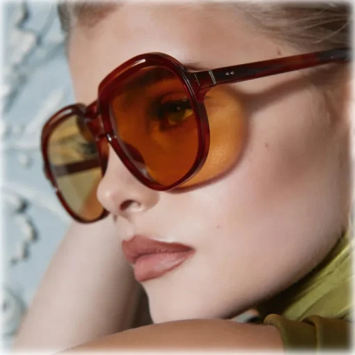Linda Farrow Sunglasses-- Raphael Aviator Sunglasses in Horn - LFL1294C3SUN - Eyewear - Avvenice