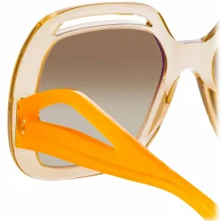 Linda Farrow Sunglasses-- Renata Oversized Sunglasses in Ash - LFL1126C4SUN - Eyewear - Avvenice