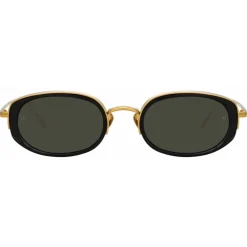 Linda Farrow Sunglasses-- Rosie Oval Sunglasses in Black - LFL1142C1SUN - Eyewear - Avvenice