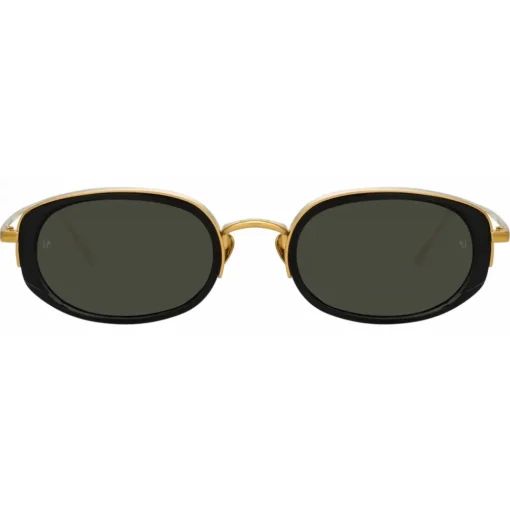 Linda Farrow Sunglasses-- Rosie Oval Sunglasses in Black - LFL1142C1SUN - Eyewear - Avvenice