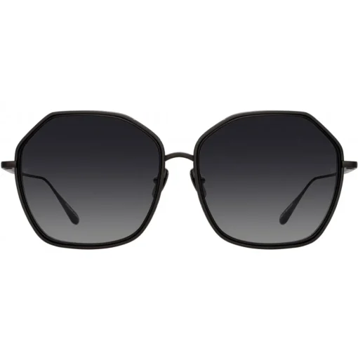 Linda Farrow Sunglasses-- Rowe Oversize Sunglasses in Matt Nickel - LFL1432C3SUN - Eyewear - Avvenice