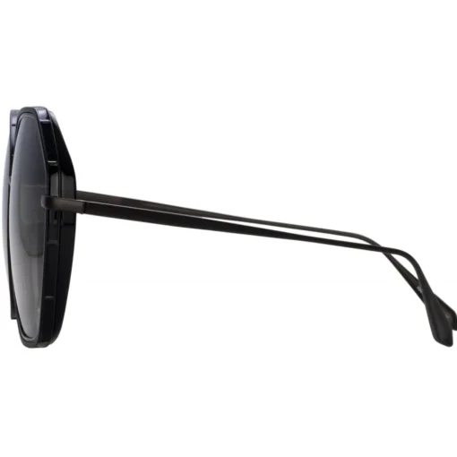 Linda Farrow Sunglasses-- Rowe Oversize Sunglasses in Matt Nickel - LFL1432C3SUN - Eyewear - Avvenice