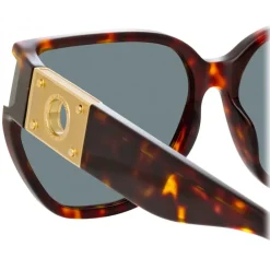 Linda Farrow Sunglasses-- Sabine Oversized Sunglasses in Tortoiseshell - LFL1298C2SUN - Eyewear - Avvenice