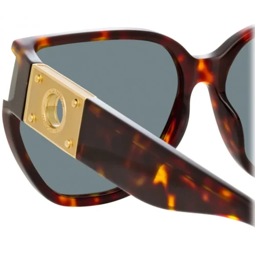 Linda Farrow Sunglasses-- Sabine Oversized Sunglasses in Tortoiseshell - LFL1298C2SUN - Eyewear - Avvenice