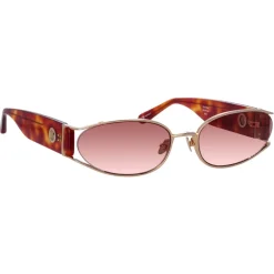 Linda Farrow Sunglasses-- Shelby Cat Eye Sunglasses in Light Gold Tortoiseshell - LFL1157C4SUN - Eyewear - Avvenice