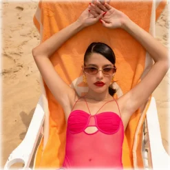Linda Farrow Sunglasses-- Shelby Cat Eye Sunglasses in Light Gold Tortoiseshell - LFL1157C4SUN - Eyewear - Avvenice