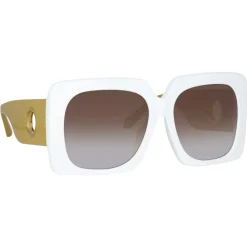 Linda Farrow Sunglasses-- Sierra Oversized Sunglasses in White - LFL1346C4SUN - Eyewear - Avvenice