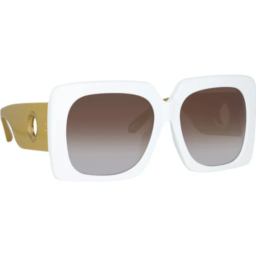 Linda Farrow Sunglasses-- Sierra Oversized Sunglasses in White - LFL1346C4SUN - Eyewear - Avvenice