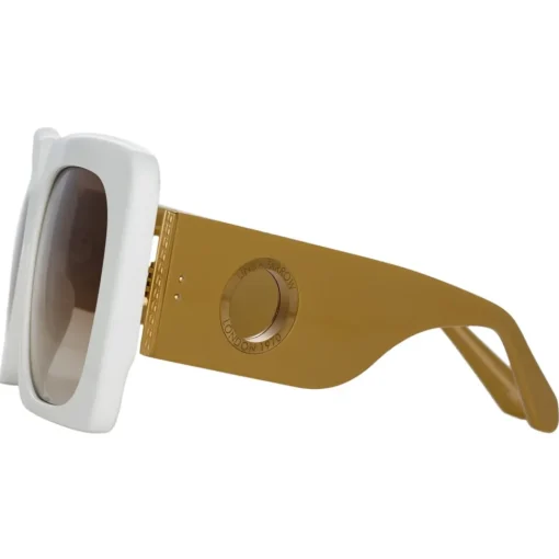 Linda Farrow Sunglasses-- Sierra Oversized Sunglasses in White - LFL1346C4SUN - Eyewear - Avvenice