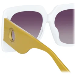 Linda Farrow Sunglasses-- Sierra Oversized Sunglasses in White - LFL1346C4SUN - Eyewear - Avvenice