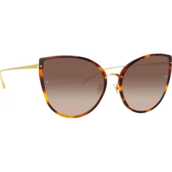 Linda Farrow Sunglasses-- Silvie Cat Eye Sunglasses in Tortoiseshell - LFL1244C2SUN - Eyewear - Avvenice