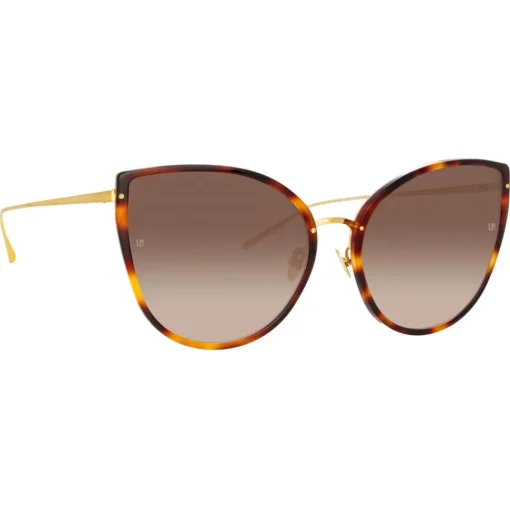 Linda Farrow Sunglasses-- Silvie Cat Eye Sunglasses in Tortoiseshell - LFL1244C2SUN - Eyewear - Avvenice