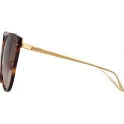 Linda Farrow Sunglasses-- Silvie Cat Eye Sunglasses in Tortoiseshell - LFL1244C2SUN - Eyewear - Avvenice