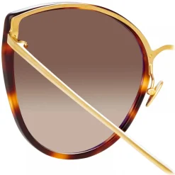 Linda Farrow Sunglasses-- Silvie Cat Eye Sunglasses in Tortoiseshell - LFL1244C2SUN - Eyewear - Avvenice