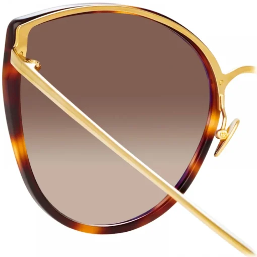 Linda Farrow Sunglasses-- Silvie Cat Eye Sunglasses in Tortoiseshell - LFL1244C2SUN - Eyewear - Avvenice