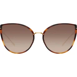 Linda Farrow Sunglasses-- Silvie Cat Eye Sunglasses in Tortoiseshell - LFL1244C2SUN - Eyewear - Avvenice
