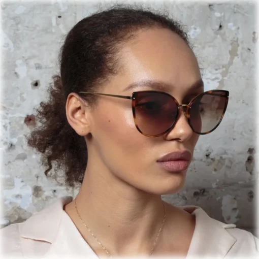 Linda Farrow Sunglasses-- Silvie Cat Eye Sunglasses in Tortoiseshell - LFL1244C2SUN - Eyewear - Avvenice