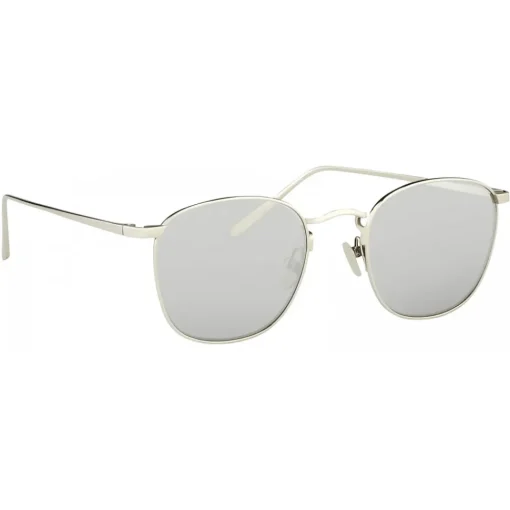 Linda Farrow Sunglasses-- Simon Square Sunglasses in White Gold - LFLC479C2SUN - Eyewear - Avvenice