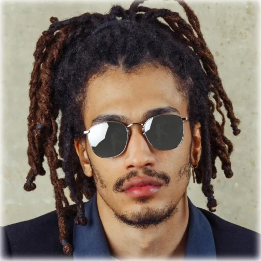 Linda Farrow Sunglasses-- Simon Square Sunglasses in White Gold - LFLC479C2SUN - Eyewear - Avvenice