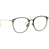 Linda Farrow Sunglasses-- Sophia A Oval Optical Glasses in Black Yellow Gold - LF45AC1OPT - Eyewear - Avvenice