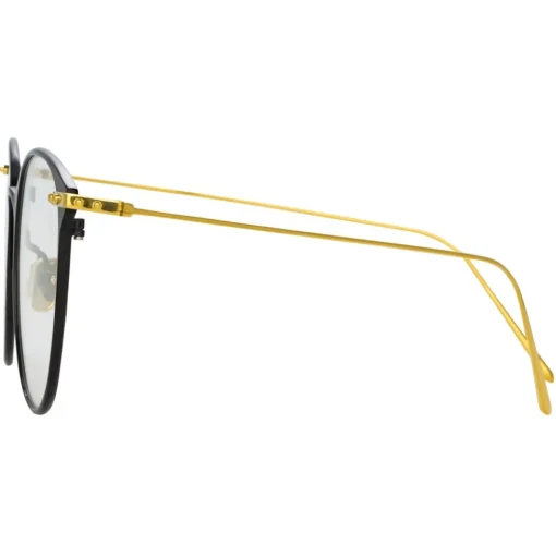 Linda Farrow Sunglasses-- Sophia A Oval Optical Glasses in Black Yellow Gold - LF45AC1OPT - Eyewear - Avvenice