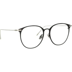 Linda Farrow Sunglasses-- Sophia A Oval Optical Glasses in Black White Gold - LF45AC2OPT - Eyewear - Avvenice