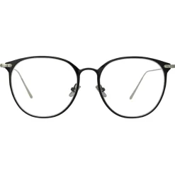 Linda Farrow Sunglasses-- Sophia A Oval Optical Glasses in Black White Gold - LF45AC2OPT - Eyewear - Avvenice