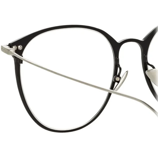 Linda Farrow Sunglasses-- Sophia A Oval Optical Glasses in Black White Gold - LF45AC2OPT - Eyewear - Avvenice