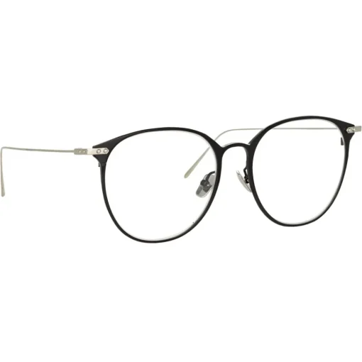 Linda Farrow Sunglasses-- Sophia Oval Optical Glasses in Black White Gold - LF45C2OPT - Eyewear - Avvenice