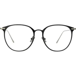 Linda Farrow Sunglasses-- Sophia Oval Optical Glasses in Black White Gold - LF45C2OPT - Eyewear - Avvenice