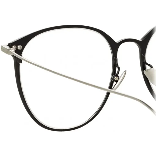 Linda Farrow Sunglasses-- Sophia Oval Optical Glasses in Black White Gold - LF45C2OPT - Eyewear - Avvenice