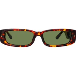 Linda Farrow Sunglasses-- Talita Rectangular Sunglasses in Tortoiseshell - LFL1419C2SUN - Eyewear - Avvenice