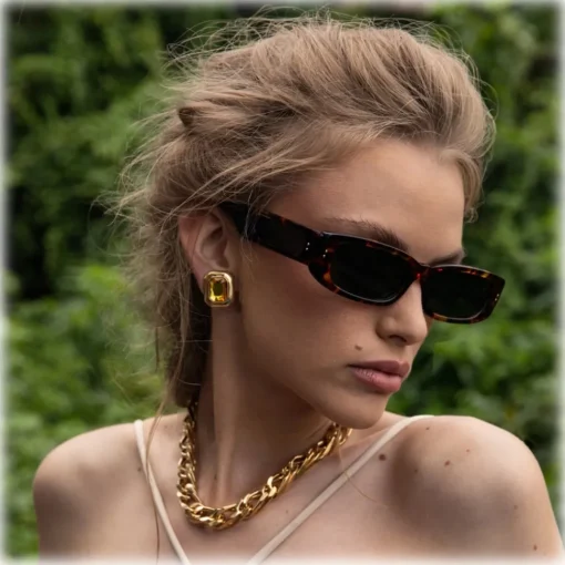 Linda Farrow Sunglasses-- Talita Rectangular Sunglasses in Tortoiseshell - LFL1419C2SUN - Eyewear - Avvenice