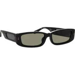 Linda Farrow Sunglasses-- Talita Rectangular Sunglasses in Black - LFL1419C1SUN - Eyewear - Avvenice