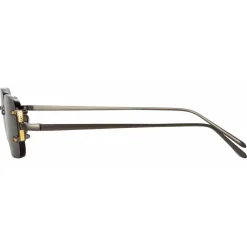 Linda Farrow Sunglasses-- Taylor Rectangular Sunglasses in Nickel - LFL1131C4SUN - Eyewear - Avvenice