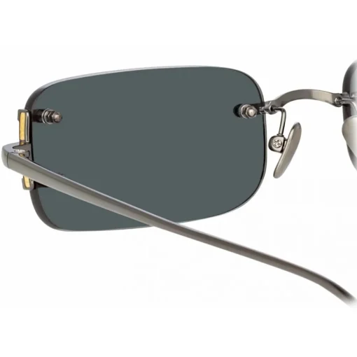 Linda Farrow Sunglasses-- Taylor Rectangular Sunglasses in Nickel - LFL1131C4SUN - Eyewear - Avvenice