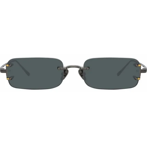 Linda Farrow Sunglasses-- Taylor Rectangular Sunglasses in Nickel - LFL1131C4SUN - Eyewear - Avvenice