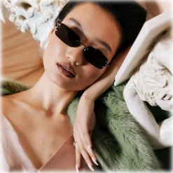 Linda Farrow Sunglasses-- Taylor Rectangular Sunglasses in Nickel - LFL1131C4SUN - Eyewear - Avvenice