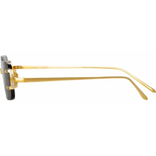 Linda Farrow Sunglasses-- Taylor Rectangular Sunglasses in Yellow Gold Grey - LFL1131C1SUN - Eyewear - Avvenice