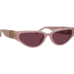 Linda Farrow Sunglasses-- Tomie Cat Eye Sunglasses in Lilac - LFL1426C2SUN - Eyewear - Avvenice