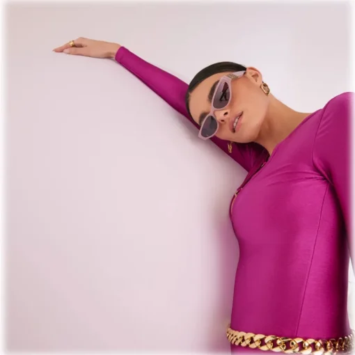 Linda Farrow Sunglasses-- Tomie Cat Eye Sunglasses in Lilac - LFL1426C2SUN - Eyewear - Avvenice