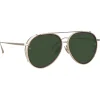 Linda Farrow Sunglasses-- Torino Aviator Sunglasses in Light Gold - LFL1360C3SUN - Eyewear - Avvenice