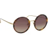 Linda Farrow Sunglasses-- Tracy Round Sunglasses in Tortoiseshell - LFL239C12SUN - Eyewear - Avvenice