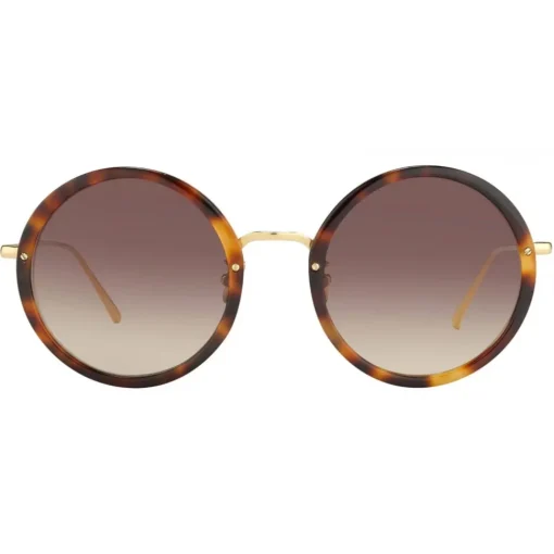 Linda Farrow Sunglasses-- Tracy Round Sunglasses in Tortoiseshell - LFL239C12SUN - Eyewear - Avvenice